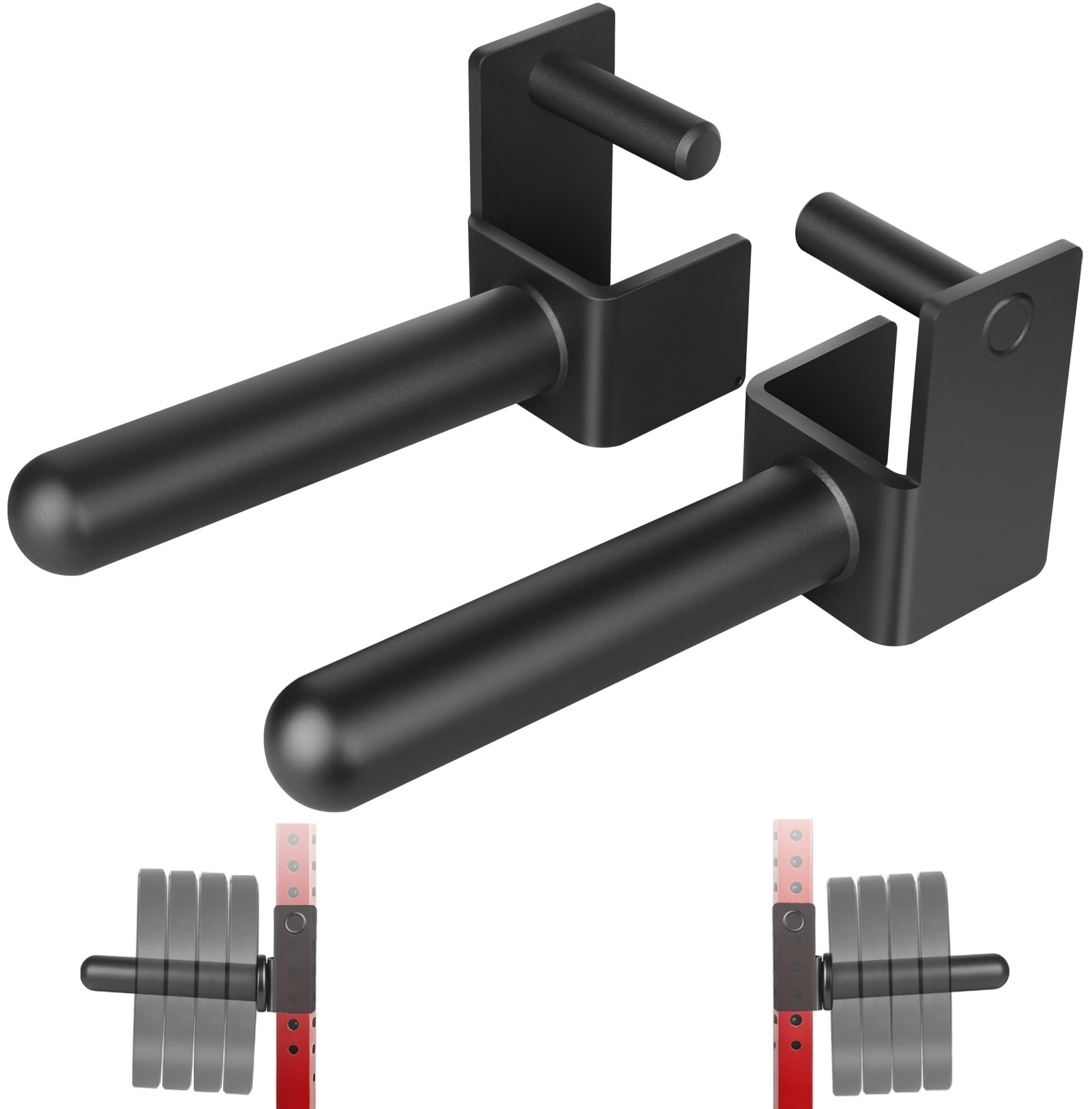 Photo 1 of Weight Plate Holder for Squat Rack and Power Rack, 3"x3" Rack Attachments fit Olympic 2 Inch Plates, Gym Plate Storage Rack (3"x3" Rack &1" Hole+2" Plates)