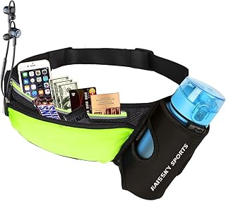Guzack Marsupio Sportivo Cintura da Corsa Running Impermeabile con Cintura Regolabile e Foro per Auricolari per Telefoni Cellulari Inferiori a 6,5 Pollici Adatto per Viaggi Escursioni Corsa