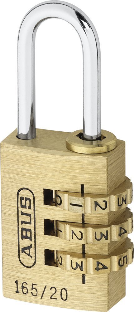 ABUS Serrure à combinaison 165/20 - cadenas en laiton - avec code numérique réglable individuellement - serrure à valise/serrure à casier - ABUS -Niveau de sécurité 3 (Lot de 2)