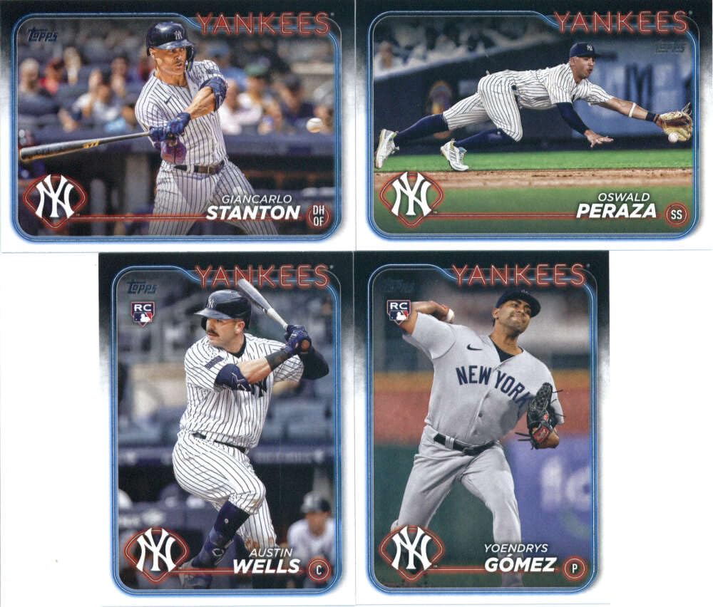 2023 Topps Series 1 & 2 New York Yankees Complete Team Set – 22 Cards Featuring Aaron Judge, Anthony Volpe, Gerrit Cole