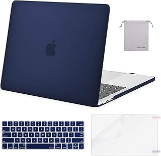 MOSISO Compatible with MacBook Pro 13 inch Case M2 2023,2022,2021-2016 Release A2338 M1 A2289 A2251 A2159 A1989 A1706 A1708,Plastic Hard Case&Keyboard Skin&Screen Protector&Storage Bag,Navy Blue
