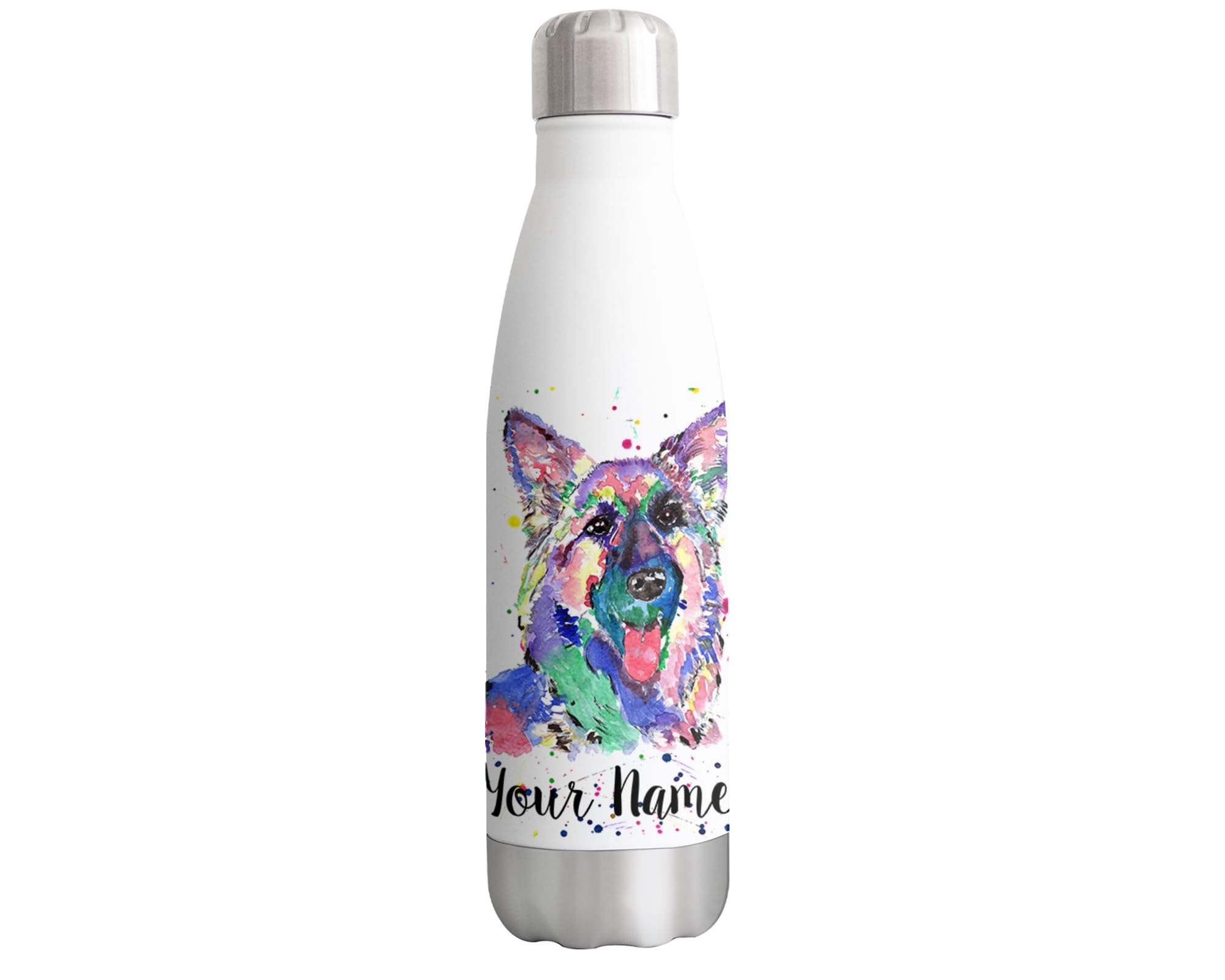 German Shepherd Personalised Custom Bottle with your Text/name Dog A 500ml