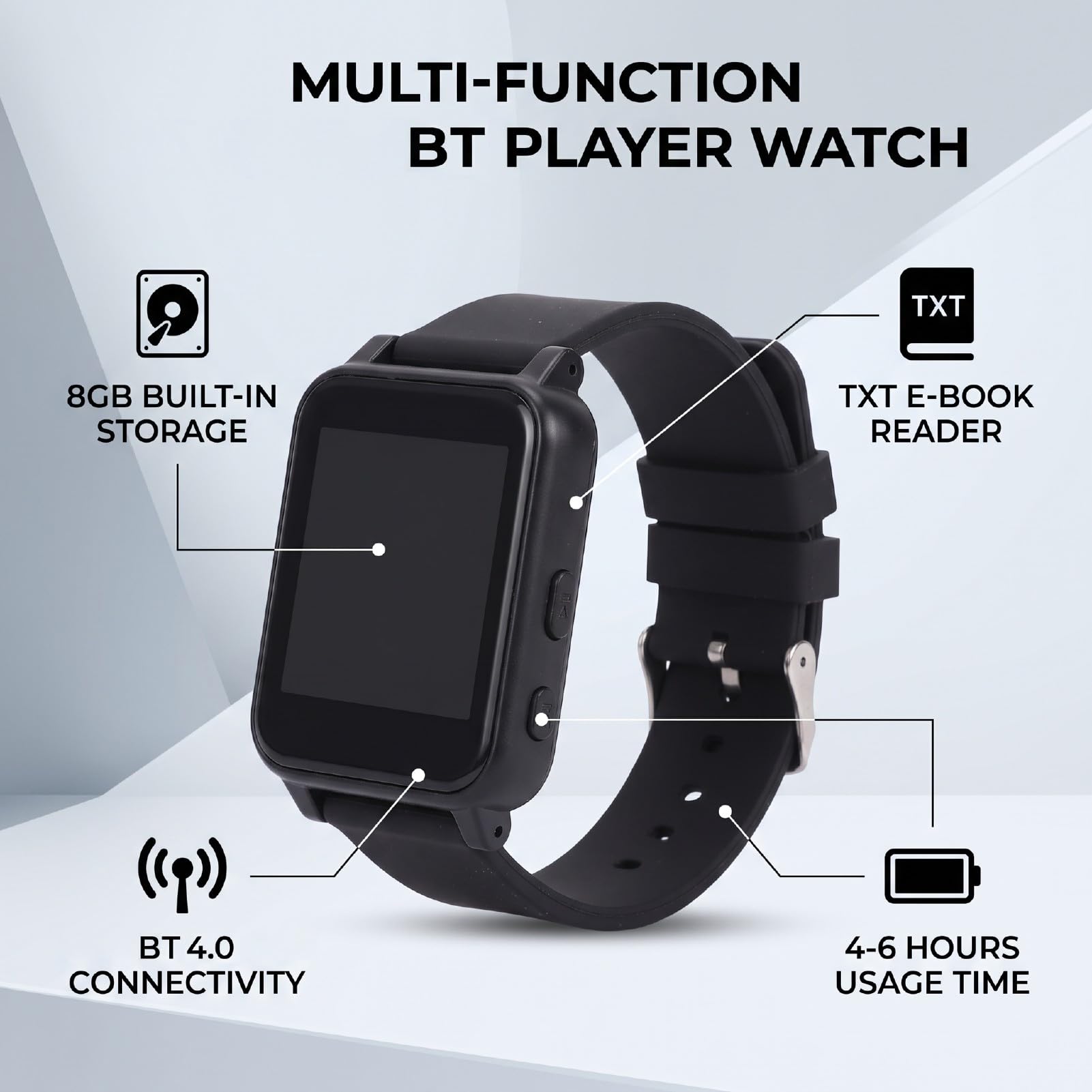 Montre Bluetooth avec Lecteur Musique, 8GB, pour Sport