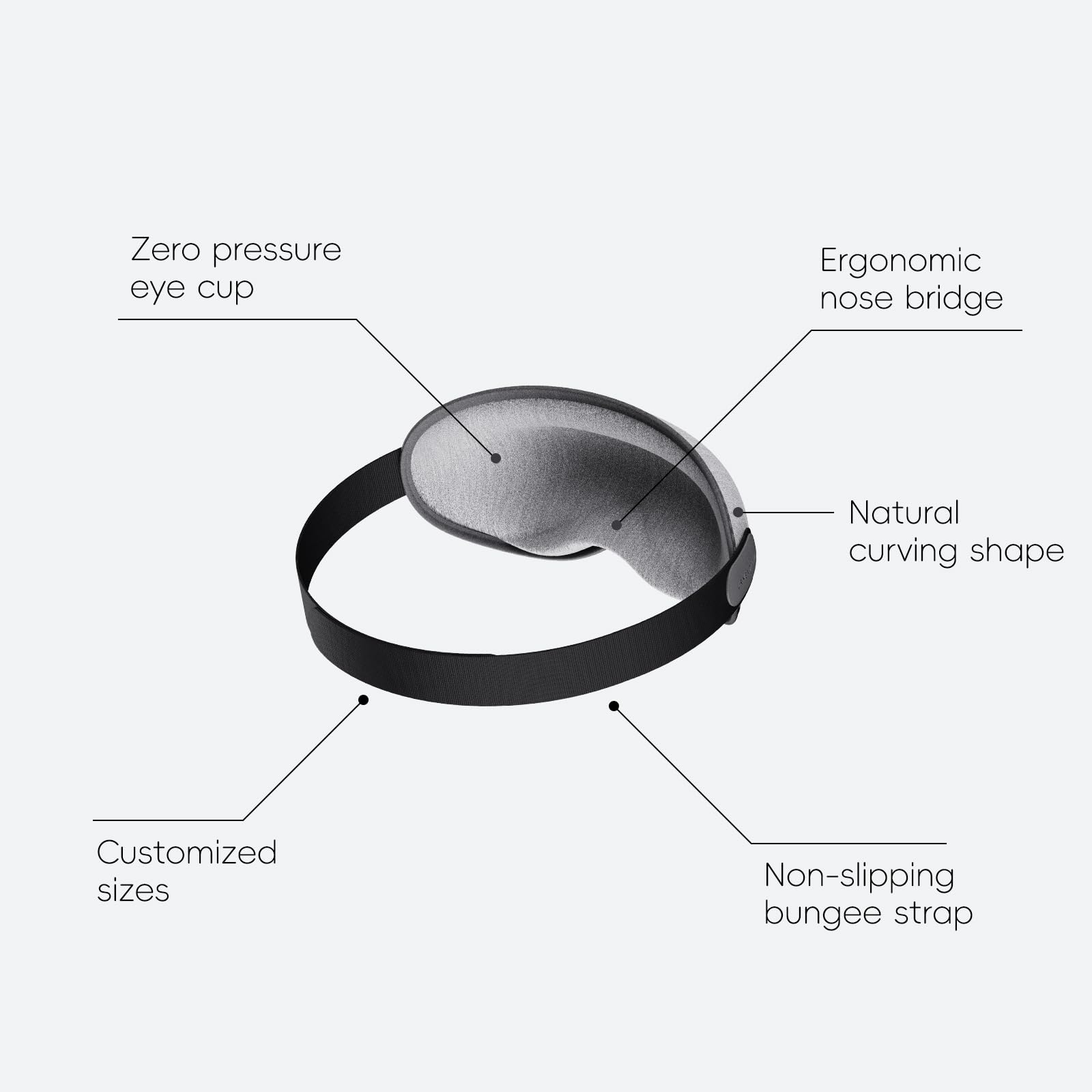 urnexttour Cuscino cervicale da viaggio in memory foam, modelli di design con maschera 3D a pressione zero per gli occhi e borsa compatta, essenziale per viaggi, aereo, auto, riposo, sonno, uso adulto