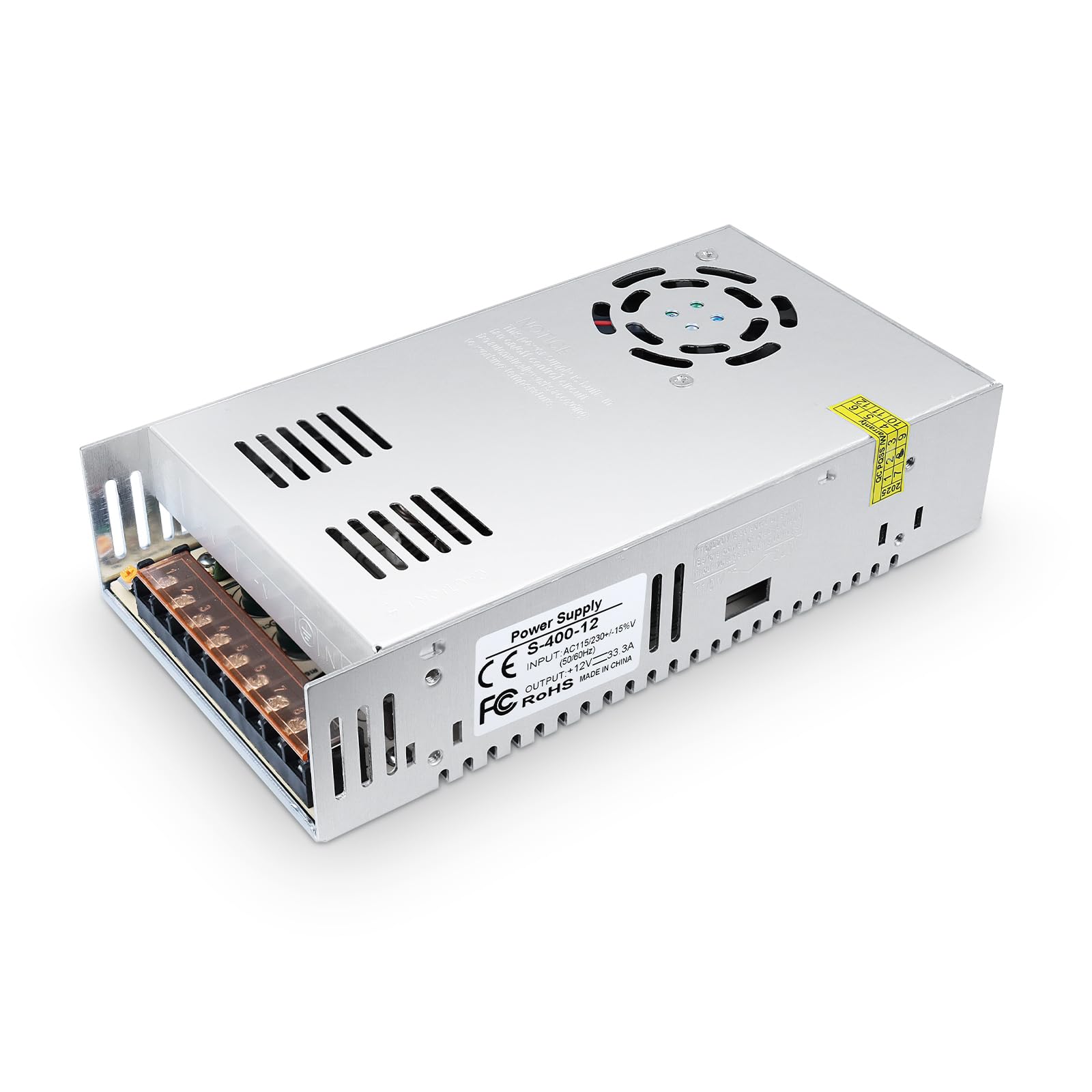 12V 33.3A 400W Regulated Switching Power Supply, Universal DC Converter Transformer, 110/220V AC to DC 12V LED Driver for Strip Lights, CCTV, 3D Printer, Computer Project