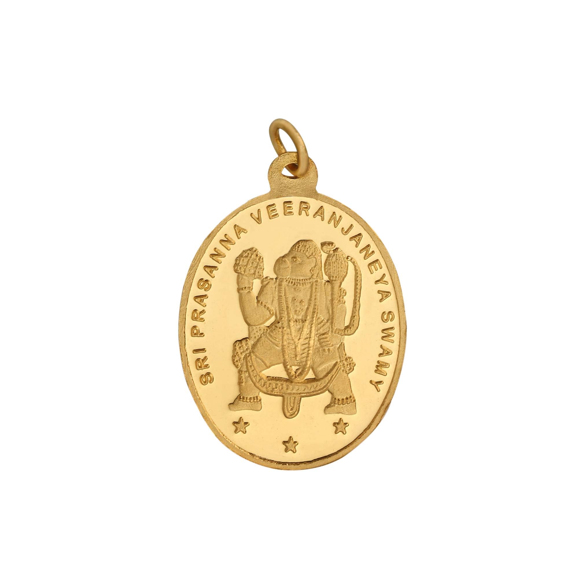 6.2 Gm Oval Hanuman 24k (999) Yellow Gold Pendant (without hook)