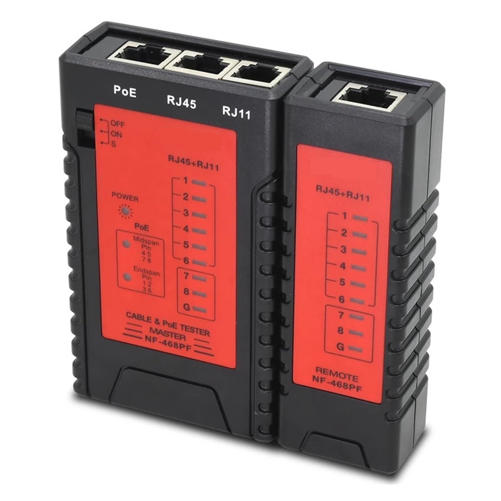 Probador NF-468PF RJ45, POE, De Cable Red, Rastreador, Herramienta Lan, Buscador, Prensado RJ11 Identificación Precisa Eficaz