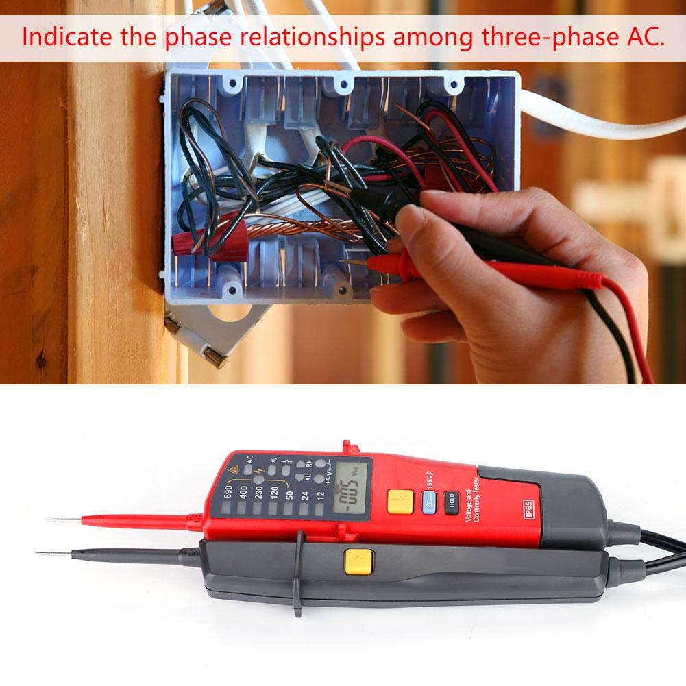 Rango automático medidor de voltaje UT18C LCD/LED detector multímetro digital continuidad de voltaje RCD probador con pantalla LCD