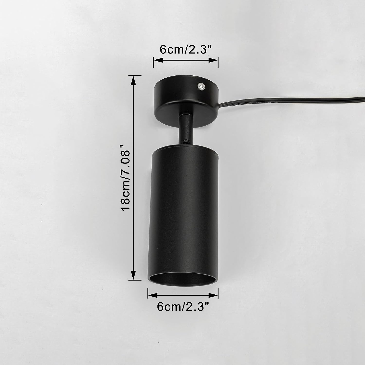 5W GU10 Warm White Spot Light Adjustable Angle 9.8Ft Plug in Button Cord Ceiling Light Wall Light Black Metal Vintage Design for Loft Entrance Wall Painting