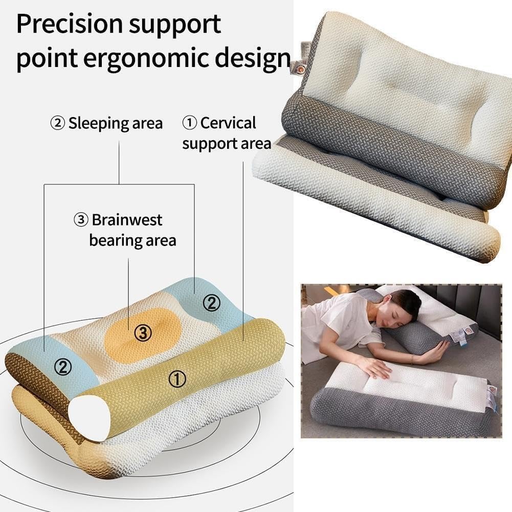 Pillow for Sleep Apnea and Neck Pain, Ergonomic Memory Foam for Side or Back Sleeping, Deep Cervical Support, Shoulder Relief