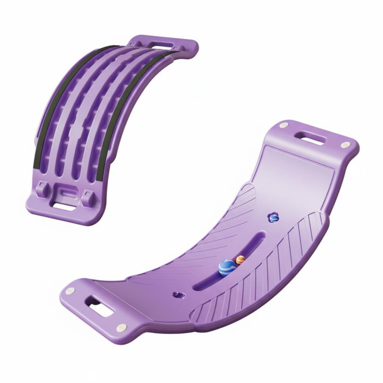 F Fityle Tabla de Equilibrio Infantil Tabla de Balance Tablero Oscilante Juguete Sensorial Desarrollo Motor Grueso y Pista de Bolas y Construcción Sólida Hasta, Array, Morado