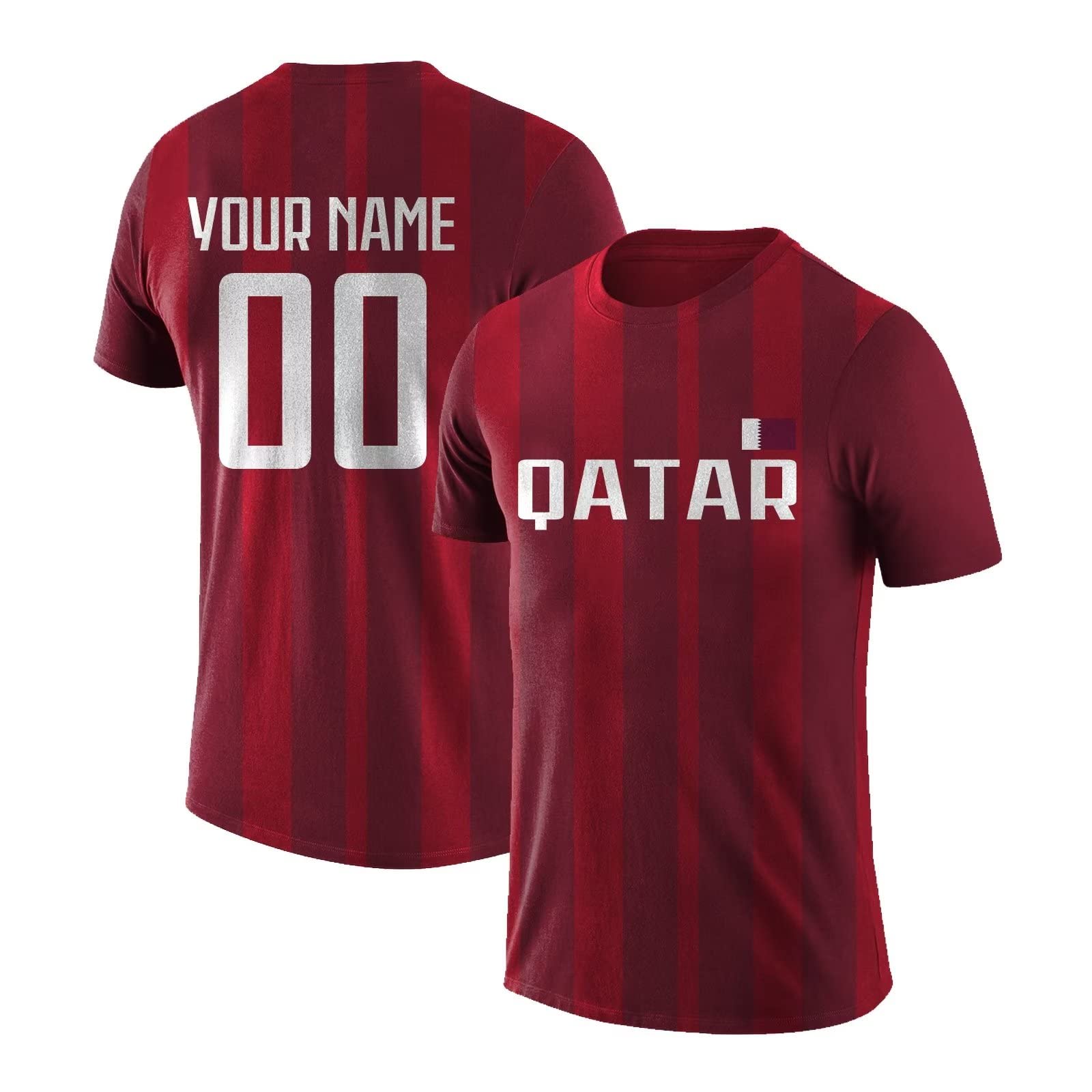 Custom Qatar 22/23 Soccer T Shirt Uniforms For Men Women Youth Personalize Your Name Number Fans Gifts S-5XL