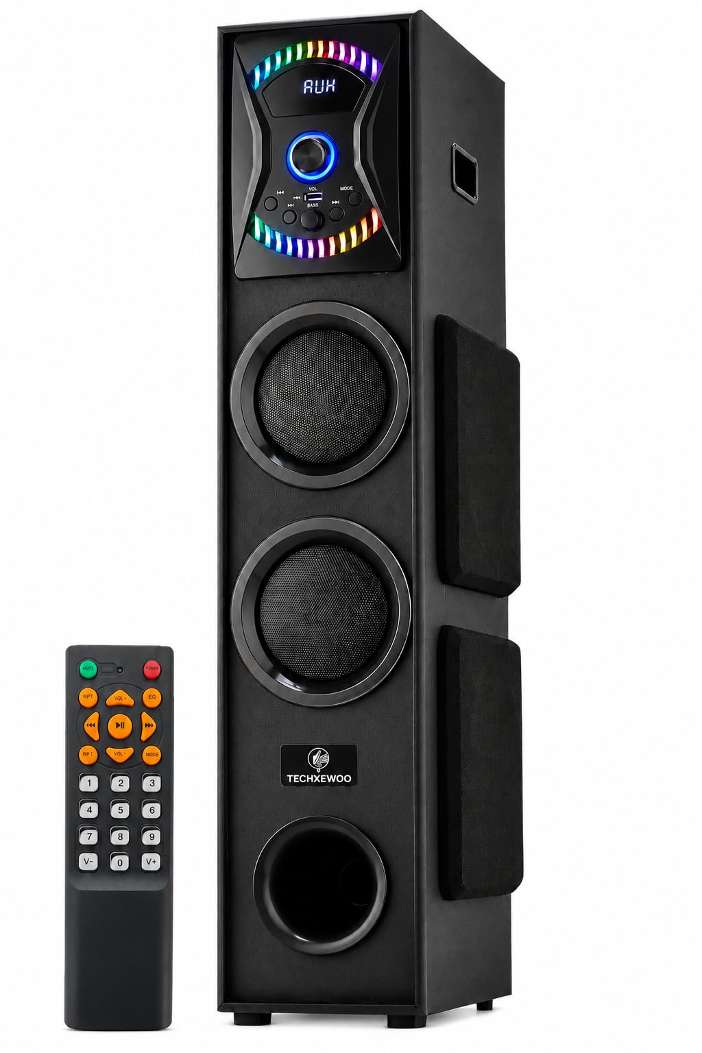 PS-511 Dj Mini-80W 5.25 Inch Single Bluetooth Home Theater Party Subwoofer Floor Standing Speaker 3 Inch Dual Satellites with Extreme Bass Mic Slot Aux USB Fm & Remote Control Black-image-39