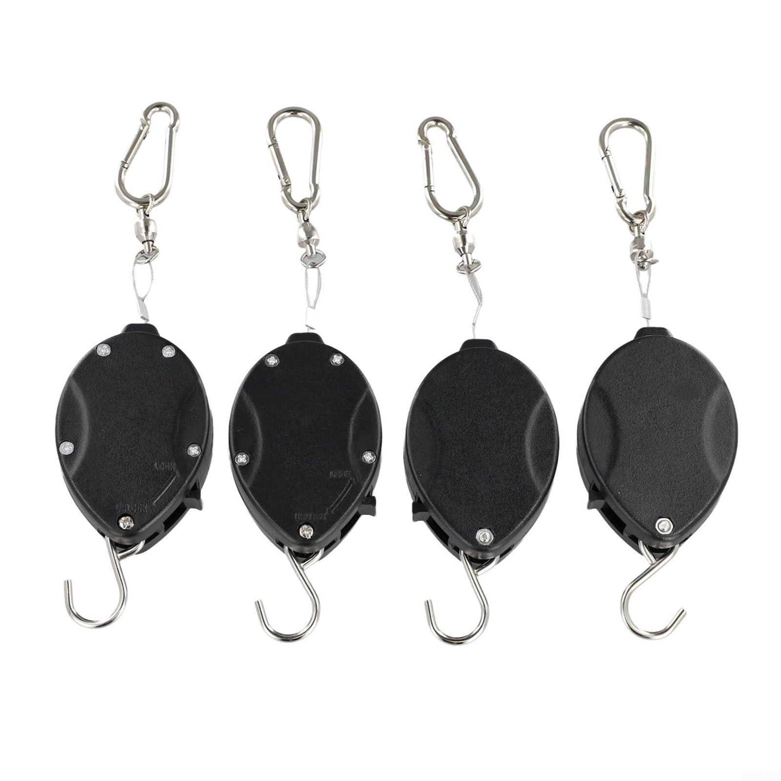 Lapiglo Adjustable Retractable Plant Pulley Hook Hanging Baskets, Strong Ceiling Hanger Garden Patio, Holds Up to 15kg with Locking Mechanism(4pcs)