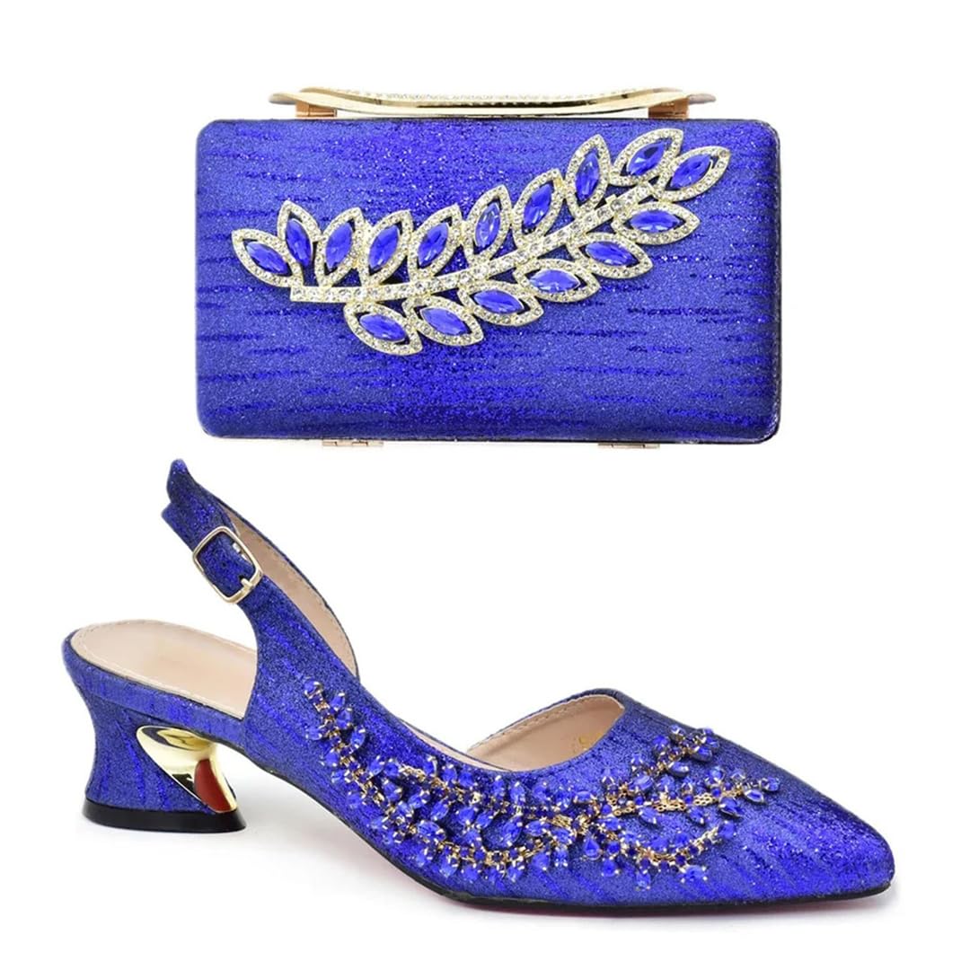 Luxuriöses italienisches Schuhbeutel-Set für Damen, verziert mit Strasssteinen, afrikanische Hochzeit, Schuhbeutel-Set
