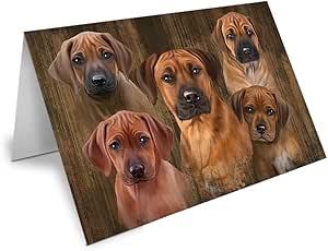 Amazon.com : Rustic 5 Rhodesian Ridgebacks Dog Special Holiday Greeting ...