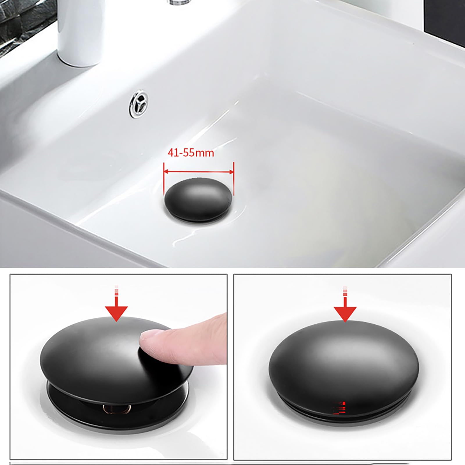 Siphon Waschbecken Edelstahl,Pop Up Ablaufventil,Ablaufventil mit Überlauf,Geruchsverschluss,Höhenverstellbar Abflussrohr Waschbecken,Universal Abflussrohr 1 1/4"