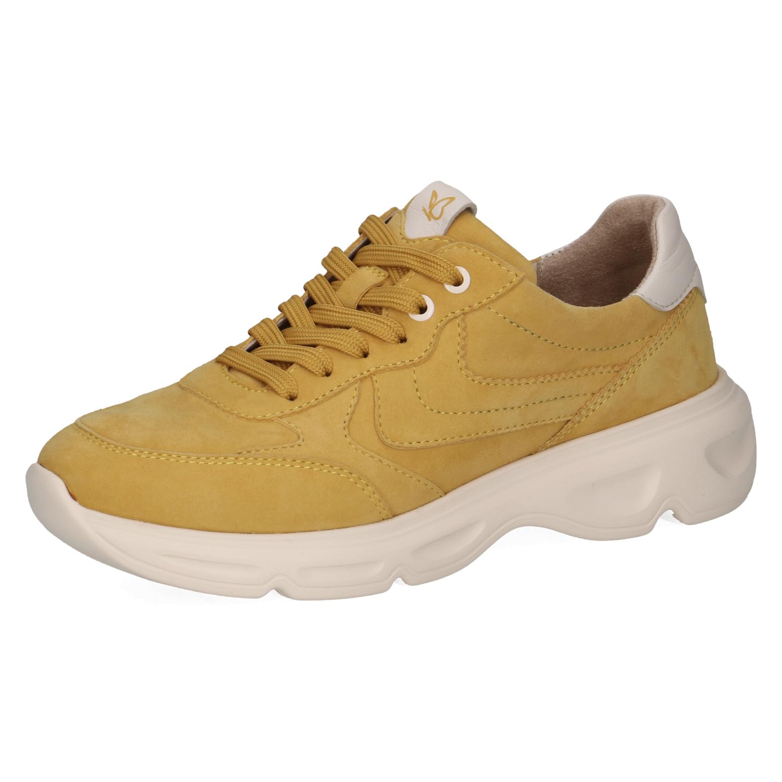 CAPRICE Women's Leather Sneakers, Yellow (Yellow Comb), 6.5 UK
