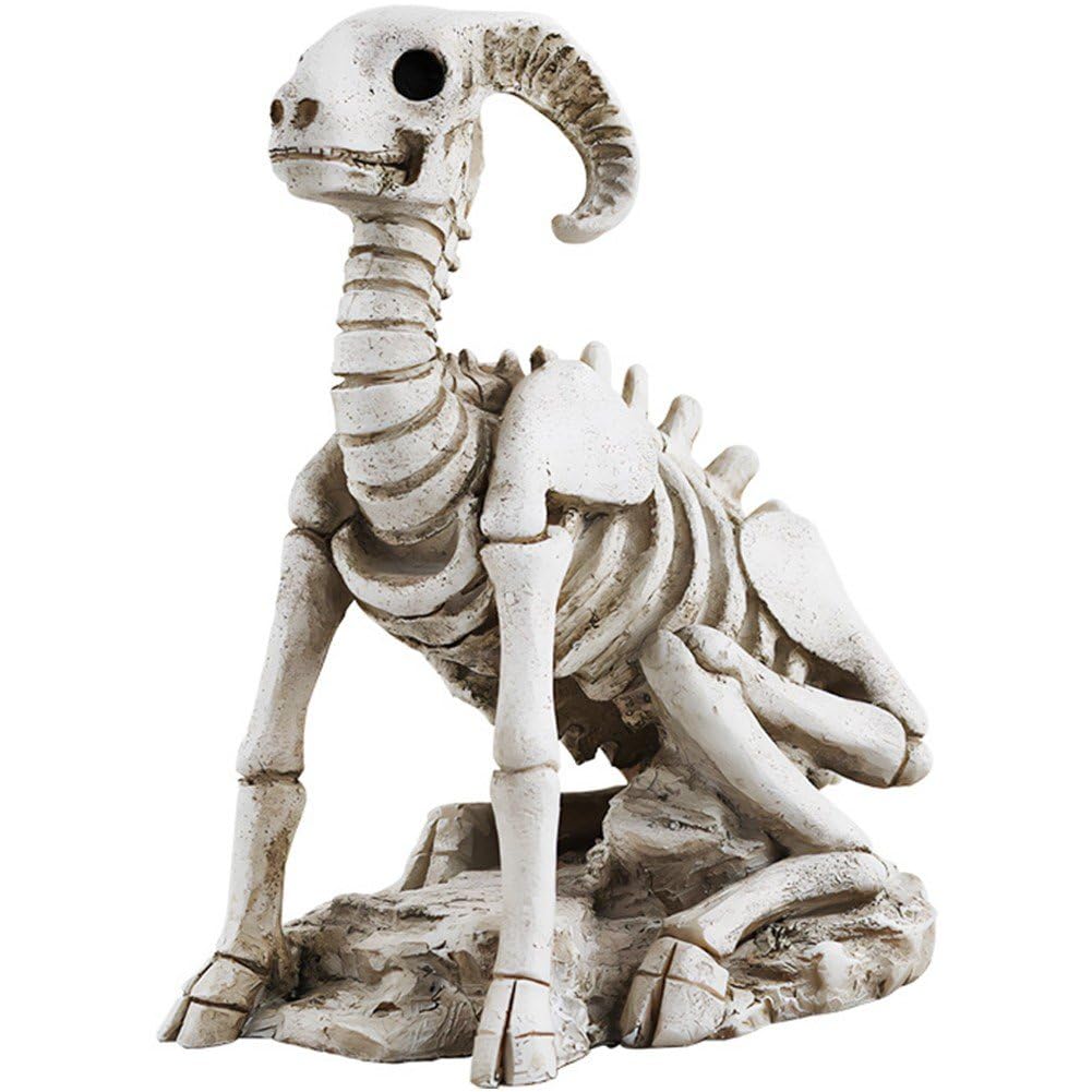 Décor d'halloween effrayant squelette de chèvre figurines réalistes