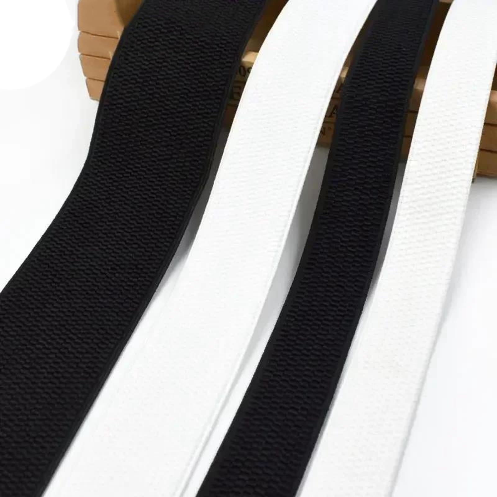 Bandas elásticas Banda elástica Ancha y Plana Bandas elásticas for Cintura (3 Metros, 2,5-10 cm), Color Blanco, 100 mm(Schwarz,25mm)