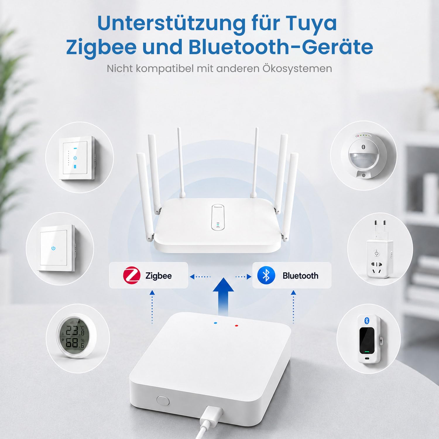 SMARTERCURRY Tuya ZigBee Gateway Hub, Pont Domotique pour Utilisateurs Tuya