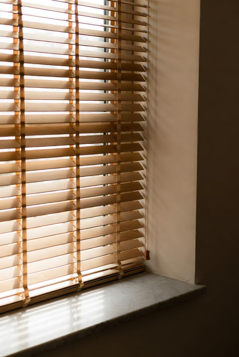 Tende veneziane in legno con lamelle sottili da 25 mm Tende veneziane per finestre Installazione non invasiva - Larghezza 50-140cm, altezza 50-250cm