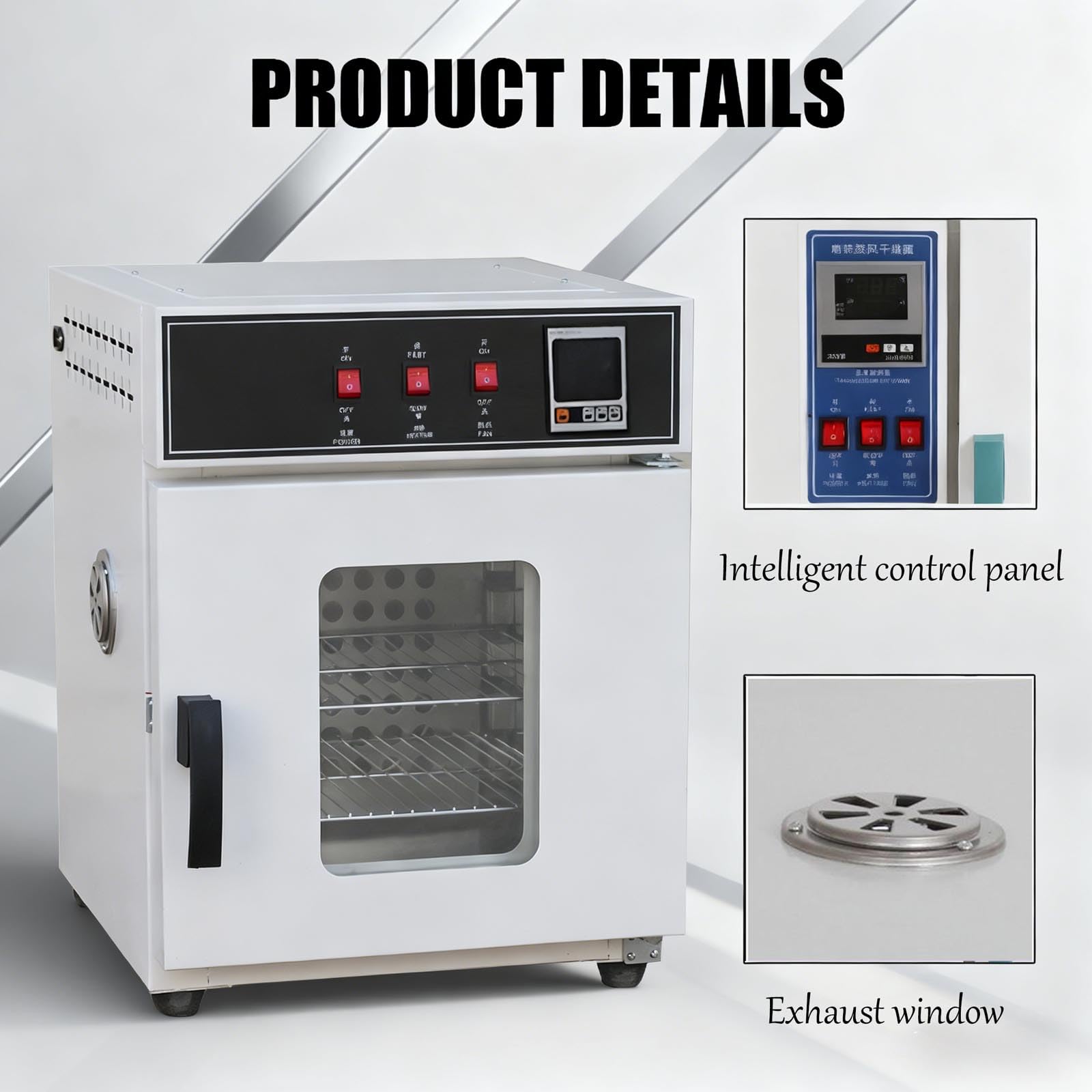 Piec suszący z nadmuchem o stałej temperaturze, wykonany ze stali nierdzewnej, z timerem i regulacją temperatury, inteligentny suszarniczy elektromechaniczny cyfrowy wyśw white Galvanized inner liner