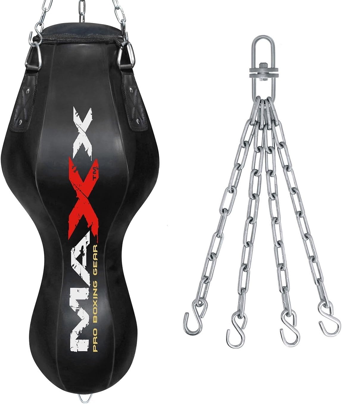 All Black range of Heavy Filled Hanging Boxing Punch Bag, Punchbag Set 5ft, 4ft, 3ft Includes FREE CHAIN (BAG ONLY, Angle Bag)