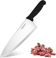 BOLEXINO 10 Inch Chef Knife - High Carbon Stainless Steel, Razor-Sharp Blade, Ergonomic Non-Slip Handle for Pro Chopping & Slicing (Black)