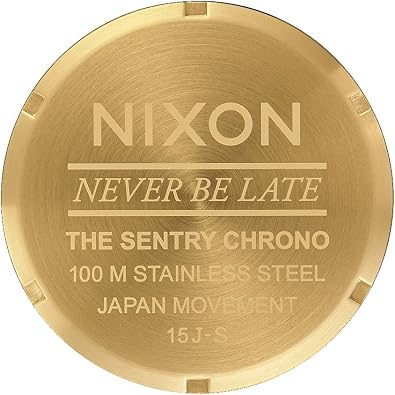 ساعة NIXON Sentry Chrono A1390-100m مقاومة للماء للرجال التناظرية الكلاسيكية (وجه ساعة 42 مم ، شريط من الفولاذ المقاوم للصدأ 23 مم - 20 مم)