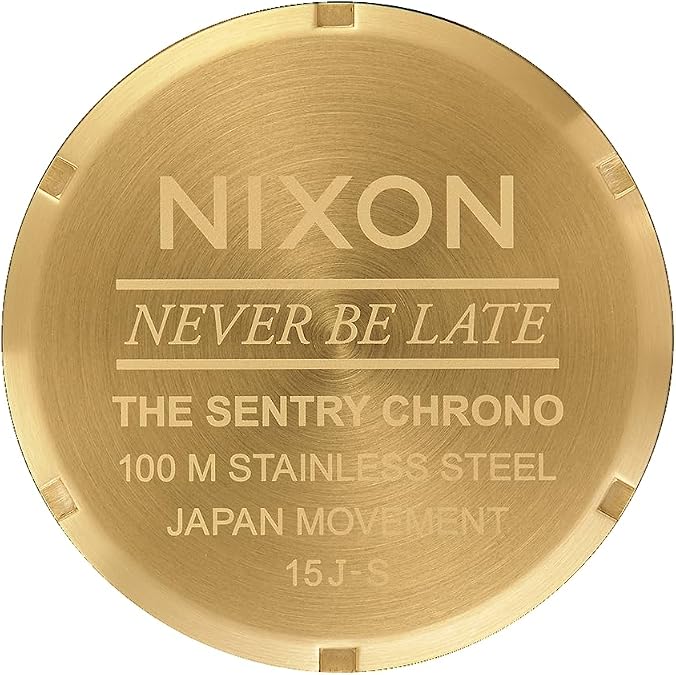 ساعة NIXON Sentry Chrono A1390-100m مقاومة للماء للرجال التناظرية الكلاسيكية (وجه ساعة 42 مم ، شريط من الفولاذ المقاوم للصدأ 23 مم - 20 مم)