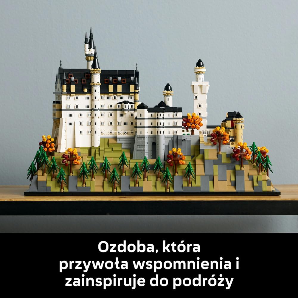 LEGO Architecture Zamek Neuschwanstein 21063 | Model architektoniczny, dekoracja do domu, prezent dla fana architektury, duży zestaw klocków konstrukcyjnych, 3455 elementów