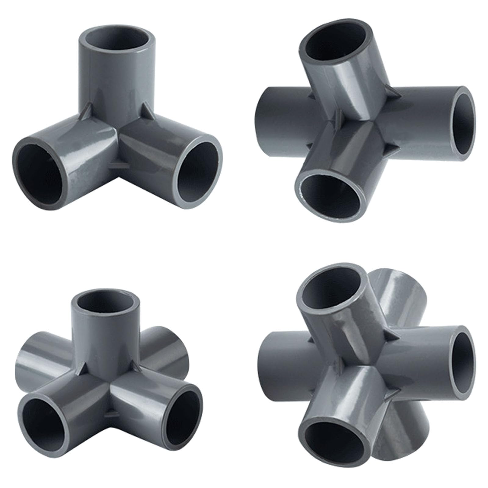 Accesorios para tuberías de PVC, Conectores, acoplamientos y adaptadores, plástico Resistente para Sistemas de plomería y riego de Jardines 6-Way PVC Fitting_20pcs 1-1/4"