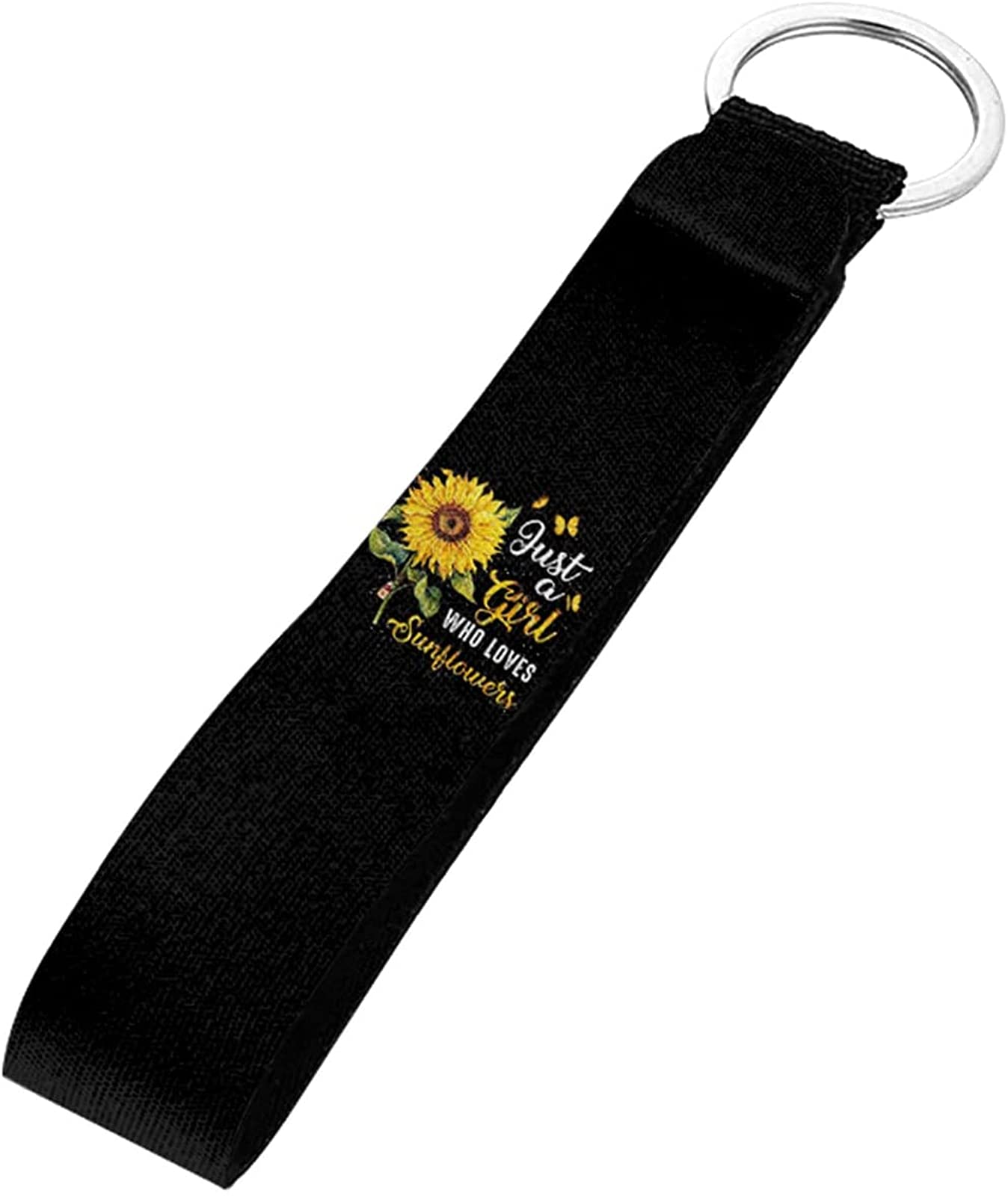 Jeiento Unisex Sunflower Text Text Sunflower Lanyards Key Ring Holder,Durable Flat Lanyard Strap For Name Tag Badge Holders, Keychains, Camera, Cellphone, Usb Flash Drive