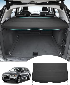 Powerty Cargo Cover for Audi Q5 2009-2017, Trunk Cover Privacy Screen Rear Security Shade Cover Cargo Board for Q5 AccessoriesCan Withstand Load
