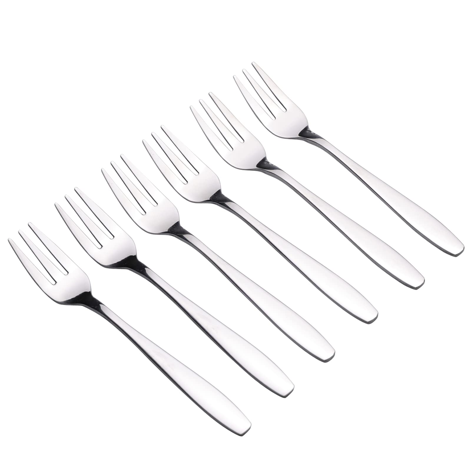 Pekky 12 Pieces 3-Tine Cake Fork Set, Stainless Steel Appetizer Forks