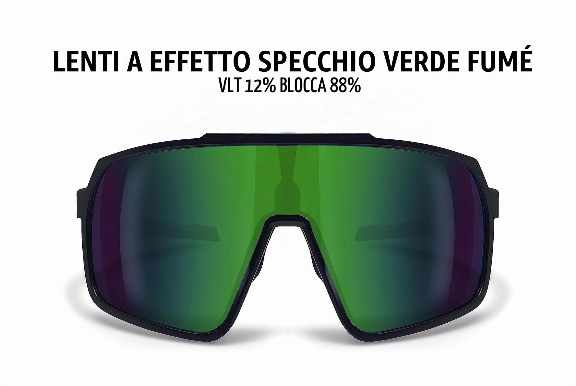 Bertoni Occhiali Sportivi Ciclismo MTB Running per Uomo Donna Lente Ampia Antifog mod. GEMINI