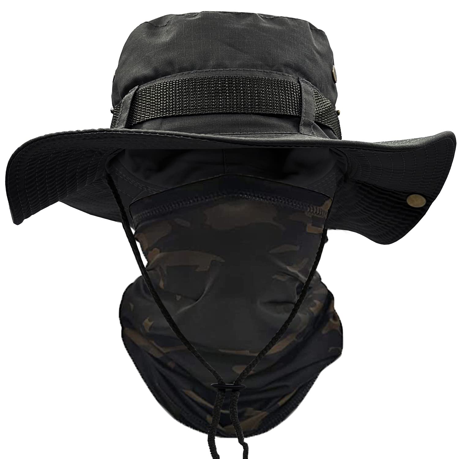 ehsbuyWide Brim Sun Hats Men Cooling Neck Gaiter Set Foldable Safari Bucket  Boonie Cowboy Style Summer Hats with Adjustable Strap for Fishing Hiking