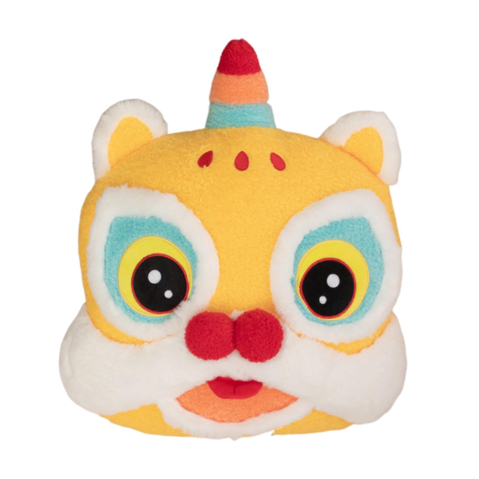 THE STYLE SUTRA Lunar Year Decoration Blessing Soenir Lovely Decor Chinese New Year Pillow Yellow Lion Head-image-19
