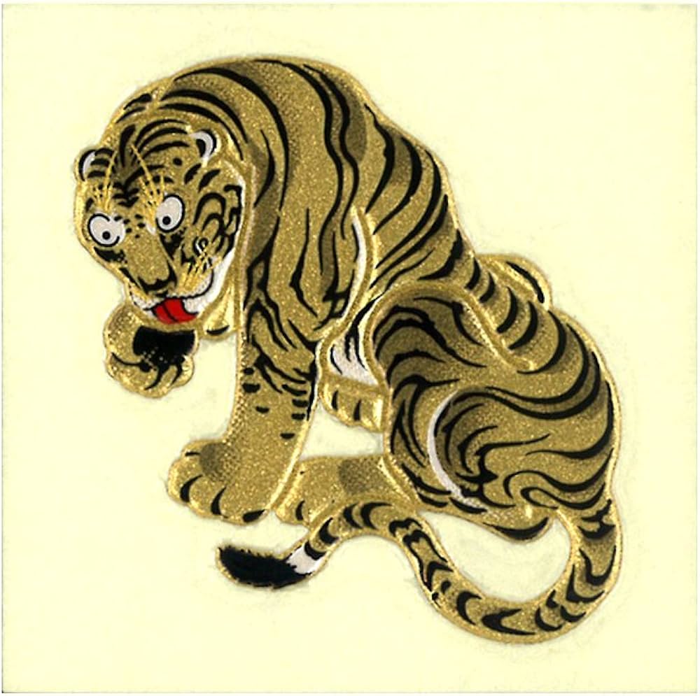 Amazon.co.jp: ジーアンドエス 蒔絵 シール うつし金蒔絵 若冲風 虎