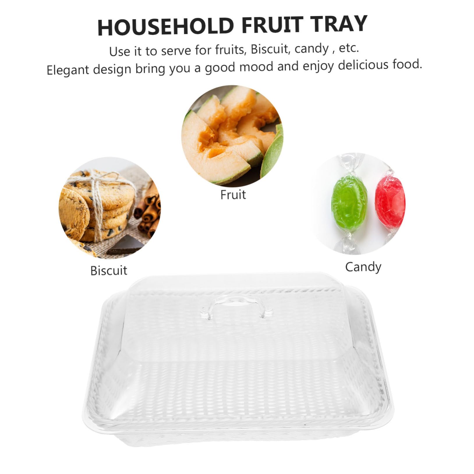 LABRIMP Cesta De Pan De Imitación De Ratán Cesta Tejida Para Cocina Bandeja Para Servir Frutas y Verduras Con Tapa Para Mesa De Centro
