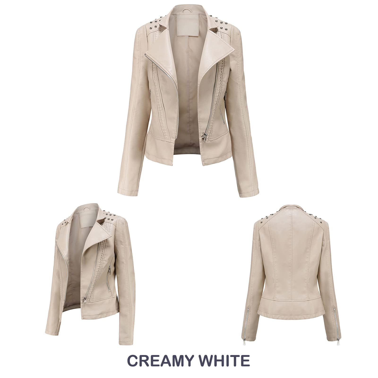Chaqueta Mujer Invierno Abrigos De Cazadora Forro Polar，Chaqueta sintética ligera para mujer abrigo corto imitación chaqueta informal cremallera frontal estilo casual diario