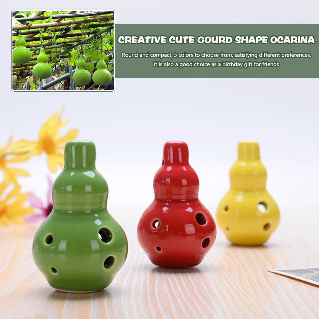 ocarina, Strumenti a fiato rotondi e piccoli in Do maggiore a 6 fori, regalo di compleanno/ciondolo(Green)