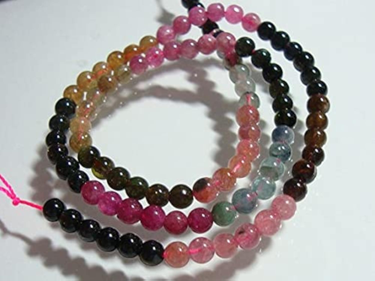 Tourmaline naturelle perles rondes lisses 4.5-5mm de qualité supérieure pour bijoux épurés