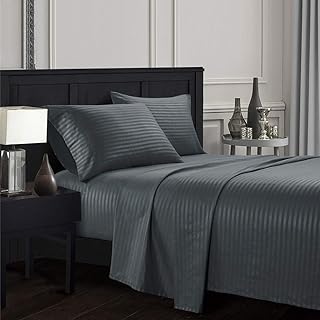 Bedding Luxury Hotel 4-Piece Set Bed Sheets Set with Deep Pocket Wrinkle Fade Resistant for Hotel 1103 (Color : Brown Size : TWIN-5pcs) (Dark Gray KING)