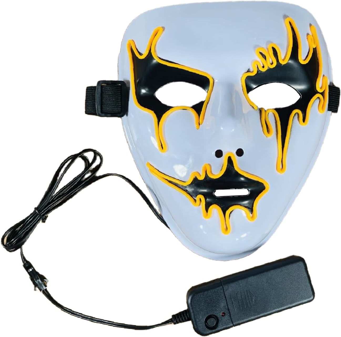Halloween Purge Mask Led Light Up Scary Glowing Masks for Festival Party Gifts Couple Mask, Yellow 1pc