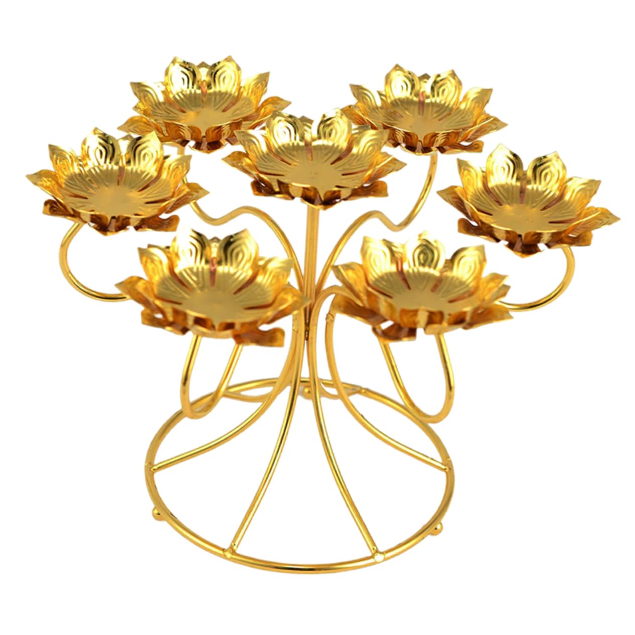 Portacandele A 7 Fiori in Metallo Portacandele Tealight Per Decorazioni Di Nozze Feste E Anniversari