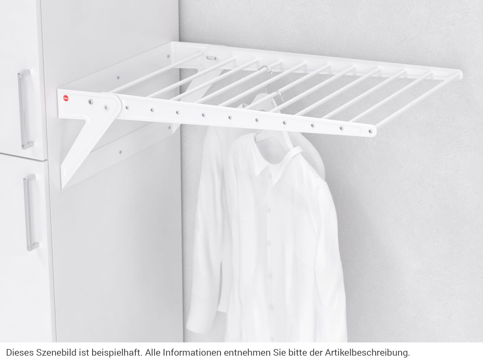 Hailo 3271901 Wäschetrockner | Klappbarer Wäscheständer | Wandschranktrockner aus Metall | Weiß | Platzsparend und massiv weiß | Laundry Area Systems