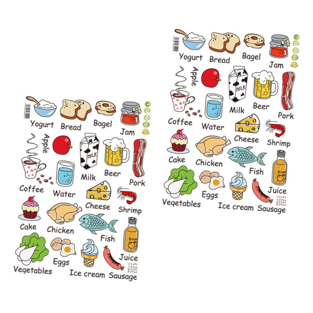 Pegatinas de comida decoración práctica de PVC para refrigerador y muebles de cocina