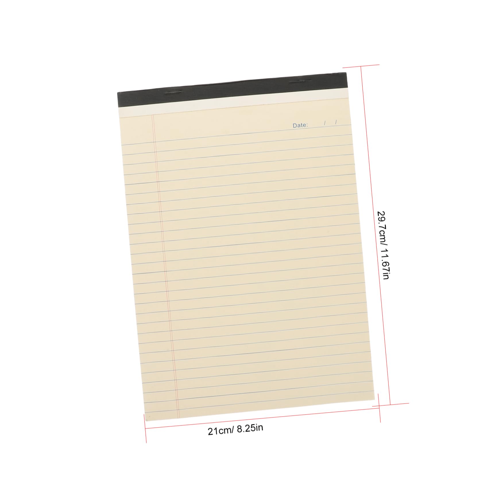 Pack Linierte Papierblöcke A4 mit Abrisslinie, Beige | Dickes Papier, für Schreibtisch und Planungsnotizen, als 4 Stück für Büro und Studium